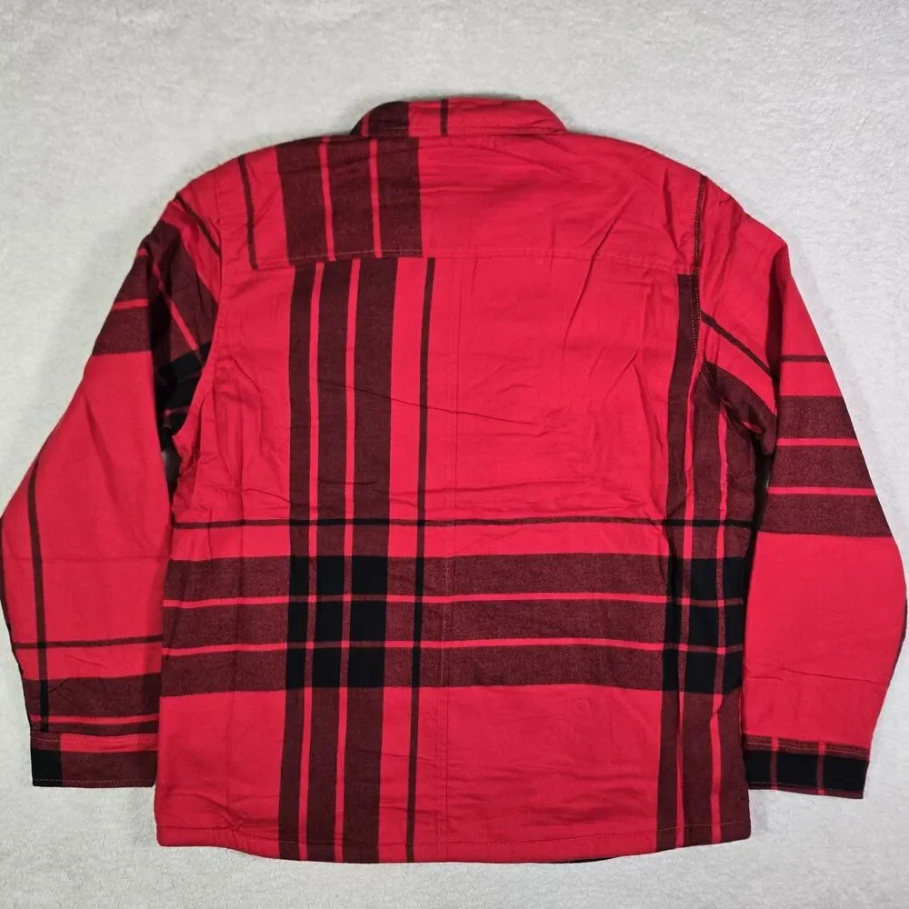 The North Face Campshire Sherpa Lined Plaid Flannel Shacket Shirt Jacket Mens XL